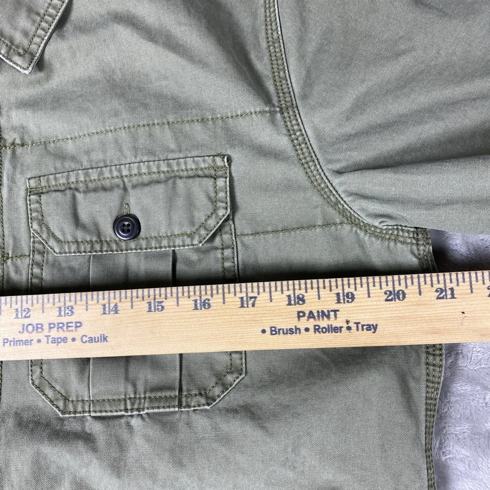 Marine Layer Broken-In Canvas Chore Utilty Shirt Jacket Olive Men's Medium